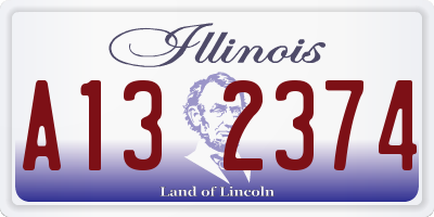 IL license plate A132374