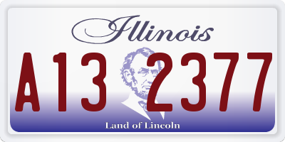 IL license plate A132377