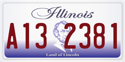 IL license plate A132381
