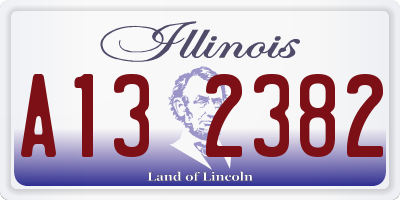 IL license plate A132382