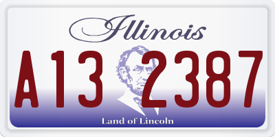 IL license plate A132387