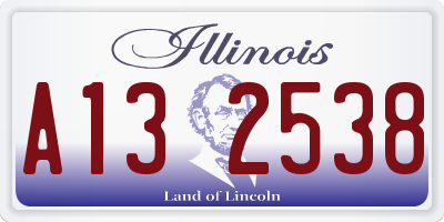 IL license plate A132538