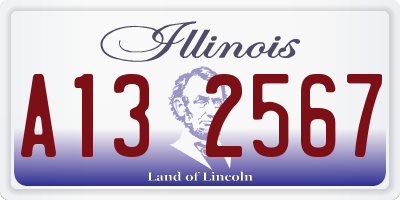 IL license plate A132567