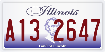 IL license plate A132647