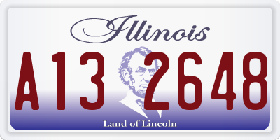 IL license plate A132648