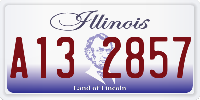 IL license plate A132857