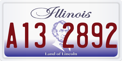 IL license plate A132892
