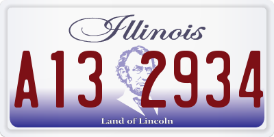 IL license plate A132934