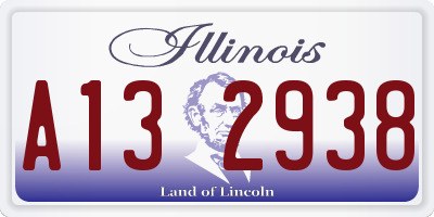 IL license plate A132938