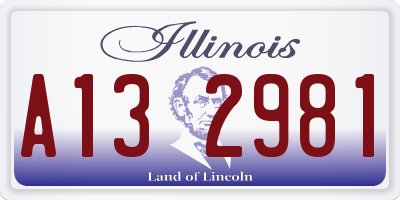 IL license plate A132981
