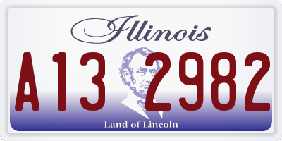 IL license plate A132982