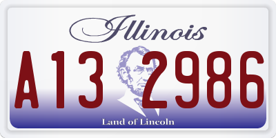 IL license plate A132986