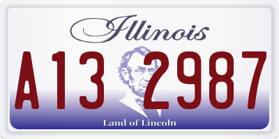IL license plate A132987