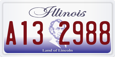 IL license plate A132988
