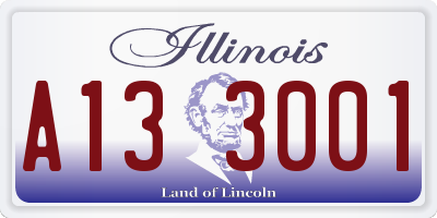 IL license plate A133001