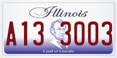 IL license plate A133003