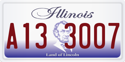 IL license plate A133007