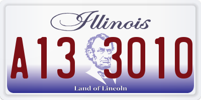 IL license plate A133010