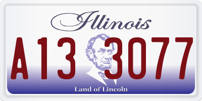 IL license plate A133077