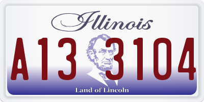 IL license plate A133104