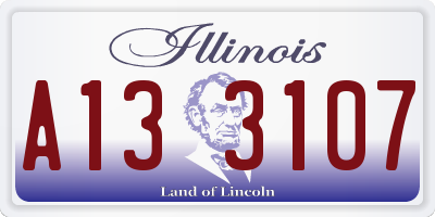 IL license plate A133107