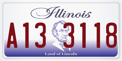 IL license plate A133118