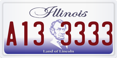 IL license plate A133333