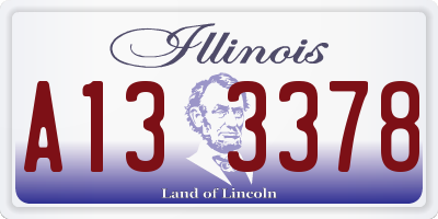 IL license plate A133378