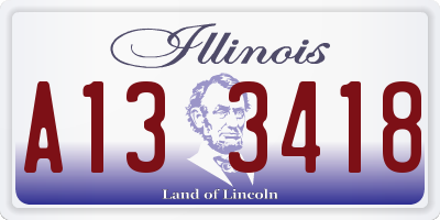 IL license plate A133418