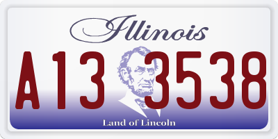 IL license plate A133538