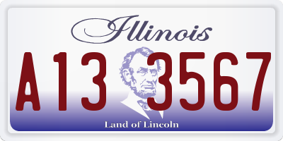 IL license plate A133567