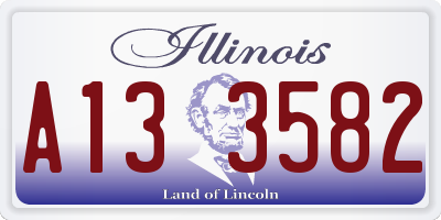 IL license plate A133582