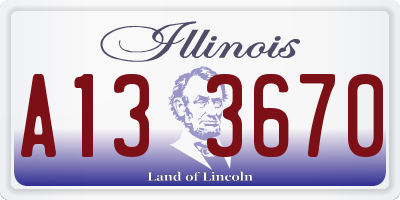 IL license plate A133670