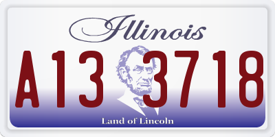 IL license plate A133718