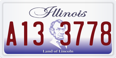 IL license plate A133778