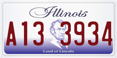 IL license plate A133934
