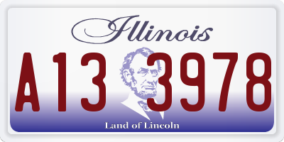 IL license plate A133978