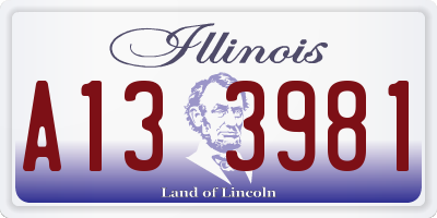 IL license plate A133981
