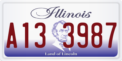 IL license plate A133987