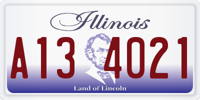 IL license plate A134021