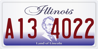 IL license plate A134022