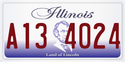 IL license plate A134024