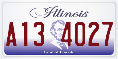 IL license plate A134027