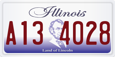 IL license plate A134028