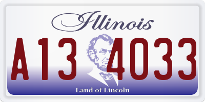 IL license plate A134033