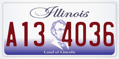 IL license plate A134036