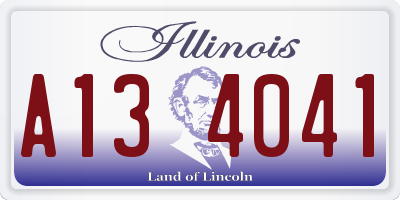IL license plate A134041