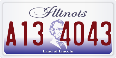 IL license plate A134043