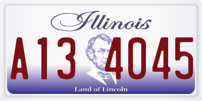 IL license plate A134045