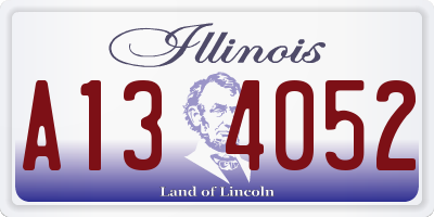 IL license plate A134052